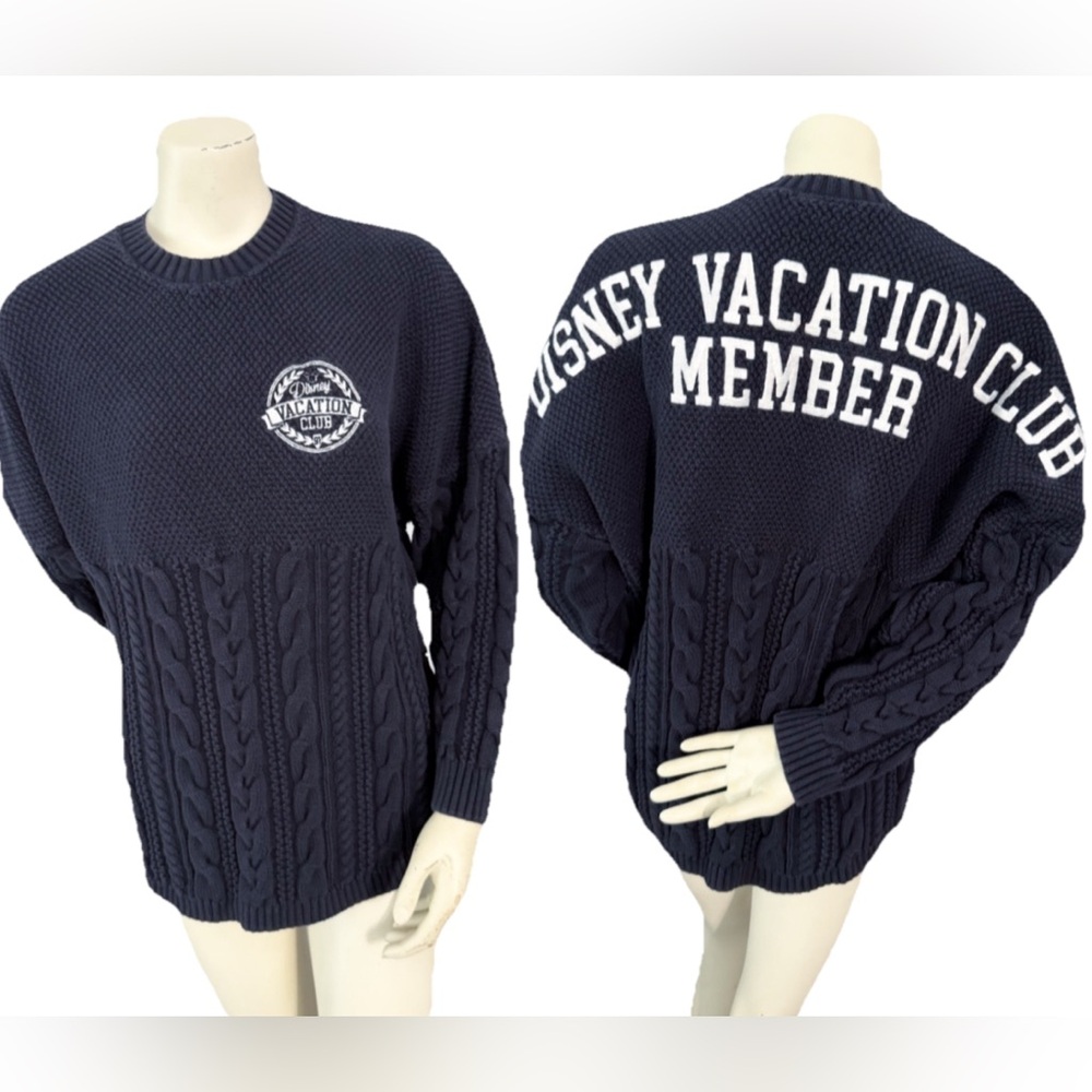 Disney Vacation Club Spirit Jersey Sweater 91 Navy Blue Adult Medium DVC Member